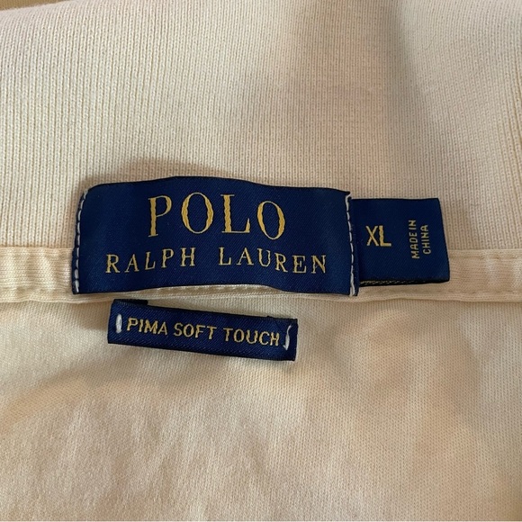 Polo Ralph Lauren Yellow Short Sleeve Pima Soft Touch Polo Shirt 20582 - Picture 5 of 6